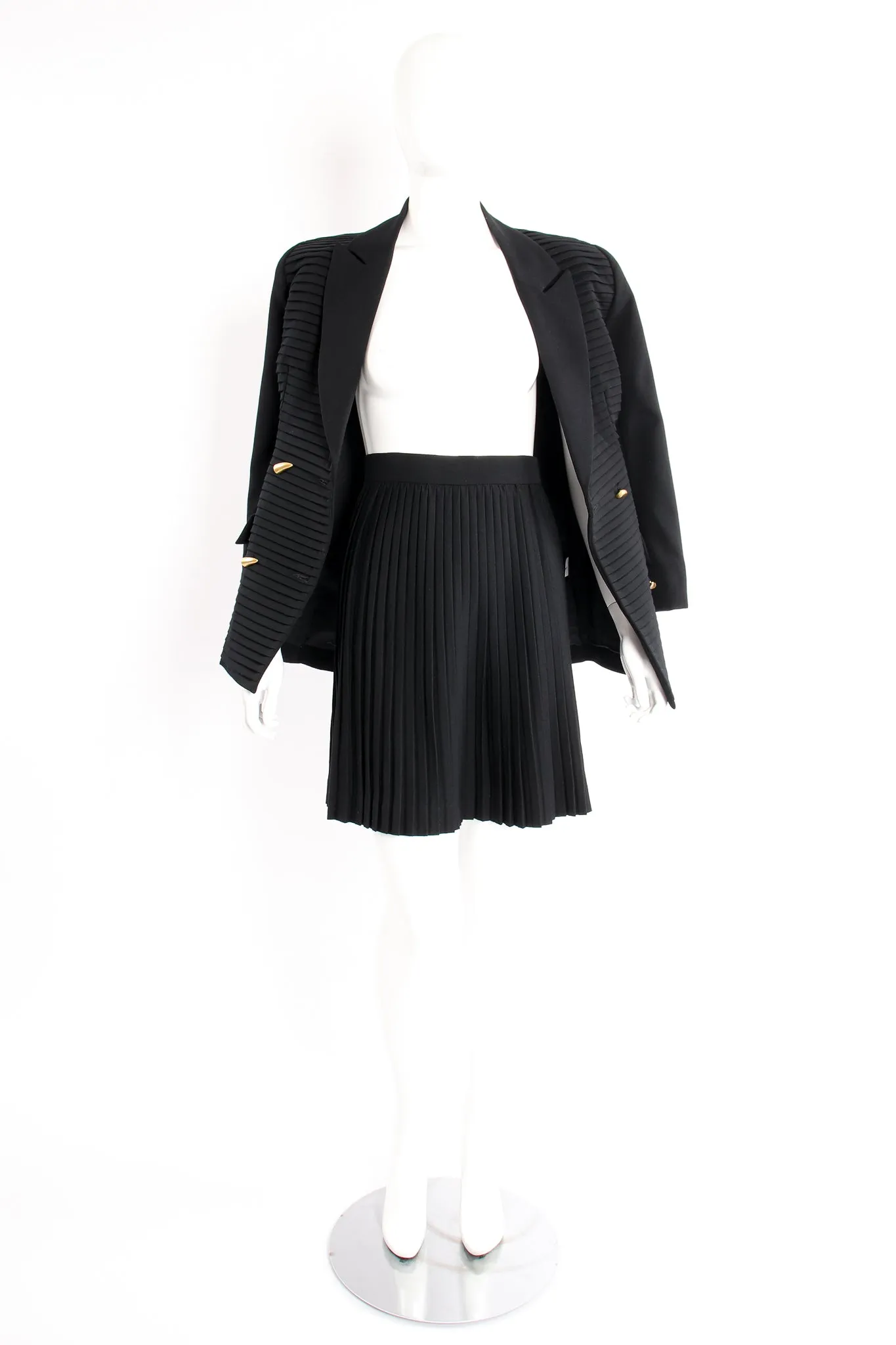 Pleated Tuck Jacket & Skirt Suit