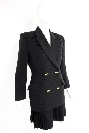 Pleated Tuck Jacket & Skirt Suit
