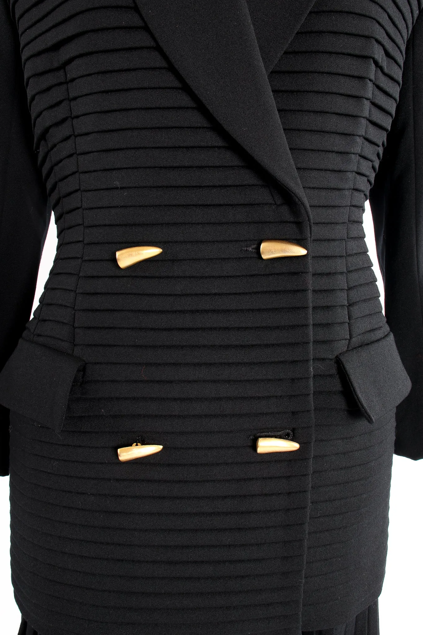 Pleated Tuck Jacket & Skirt Suit