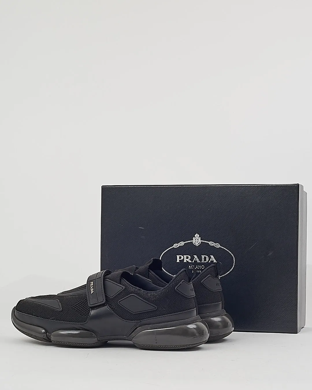 Prada Black Fabric & Rubber Cloudbust Sneaker Men's - 7