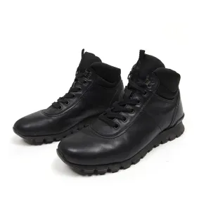 Prada Black Lace Up Boots Size 8.5