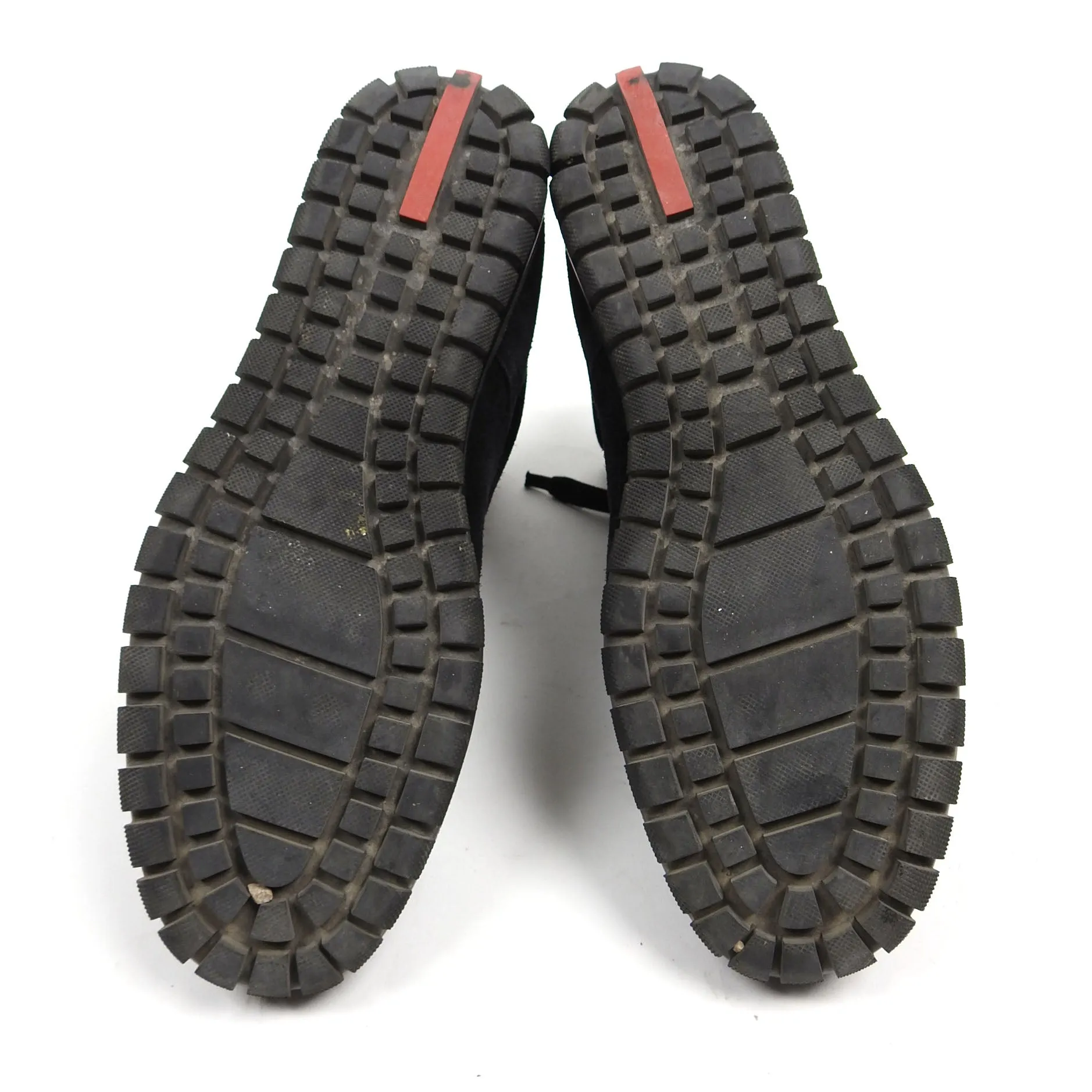 Prada Suede Lace Up Boots Black UK8.5