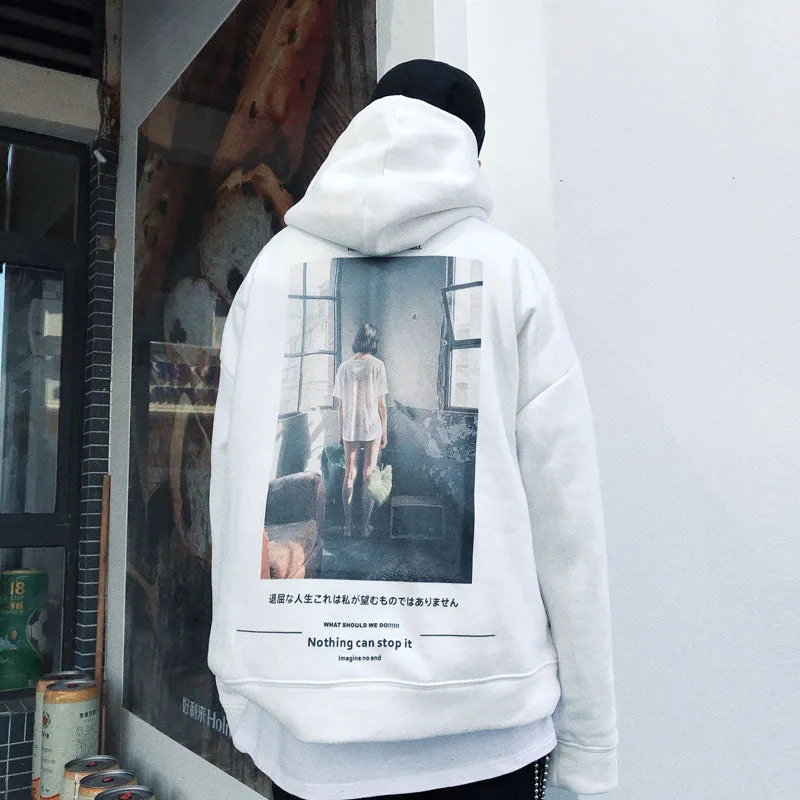 "ALIVE FROM NOW" Sweatshirt Hoodie à capuche Blanc - URB1™
