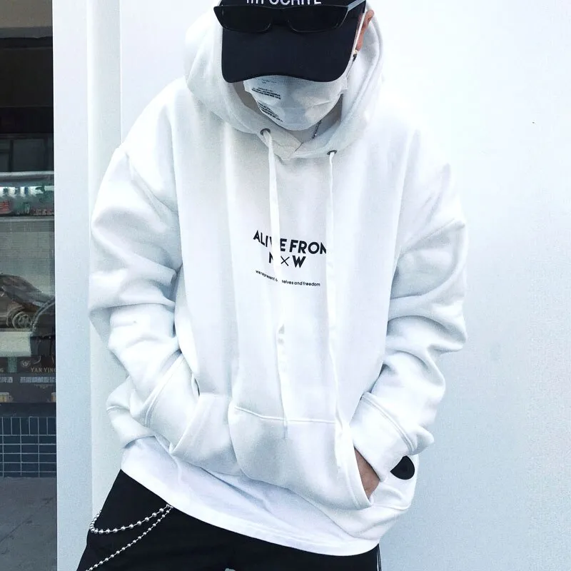 "ALIVE FROM NOW" Sweatshirt Hoodie à capuche Blanc - URB1™