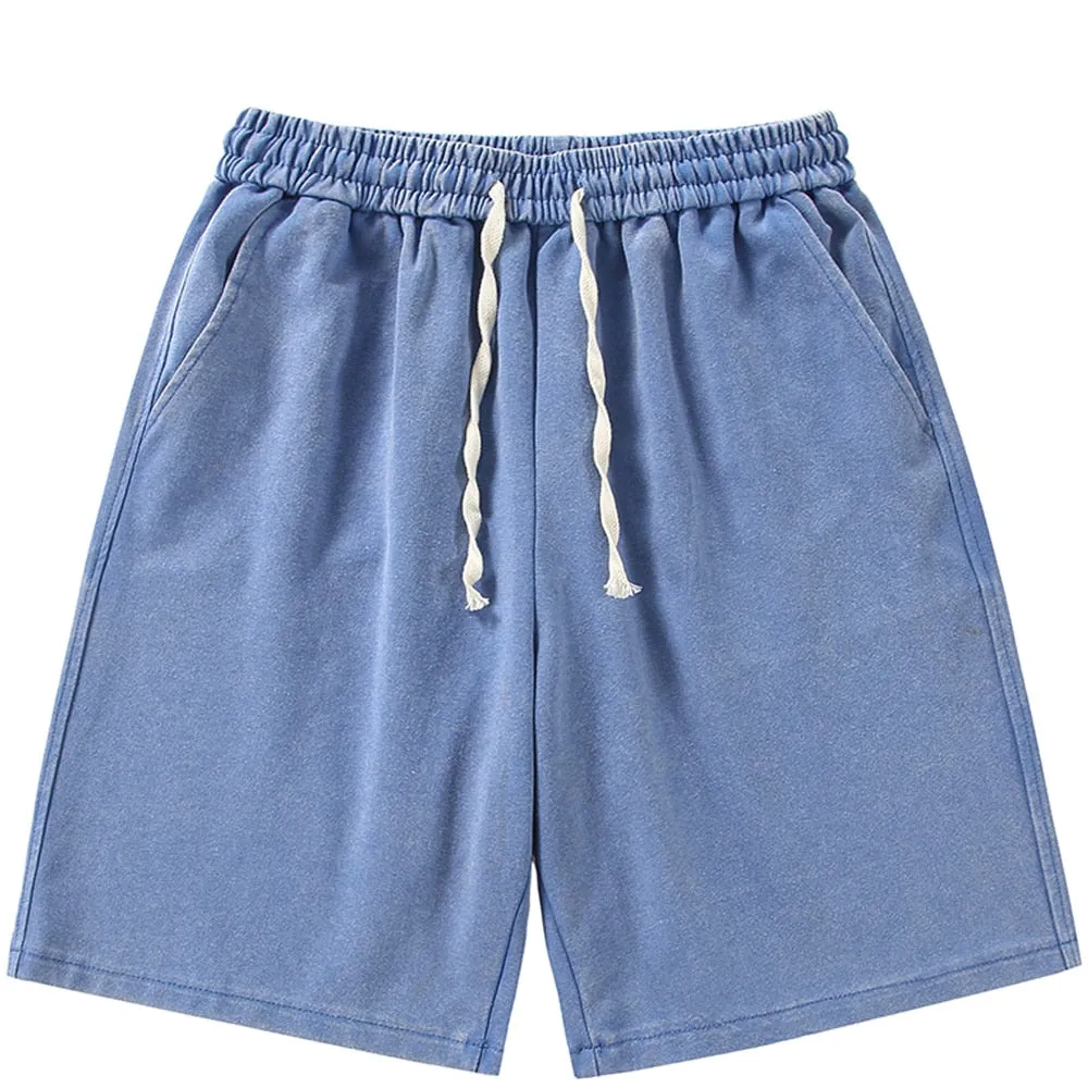 "CASU" Short Large Noir Délavé Streetwear - URB1™