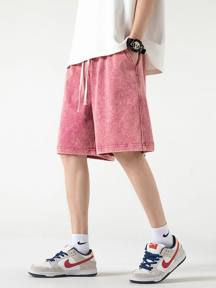 "CASU" Short Large Noir Délavé Streetwear - URB1™