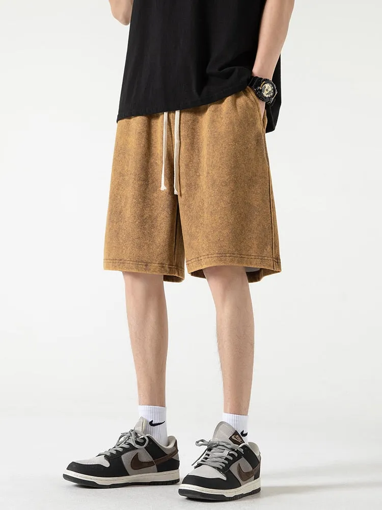 "CASU" Short Large Noir Délavé Streetwear - URB1™