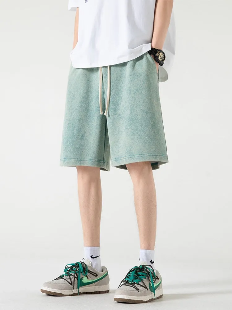 "CASU" Short Large Noir Délavé Streetwear - URB1™
