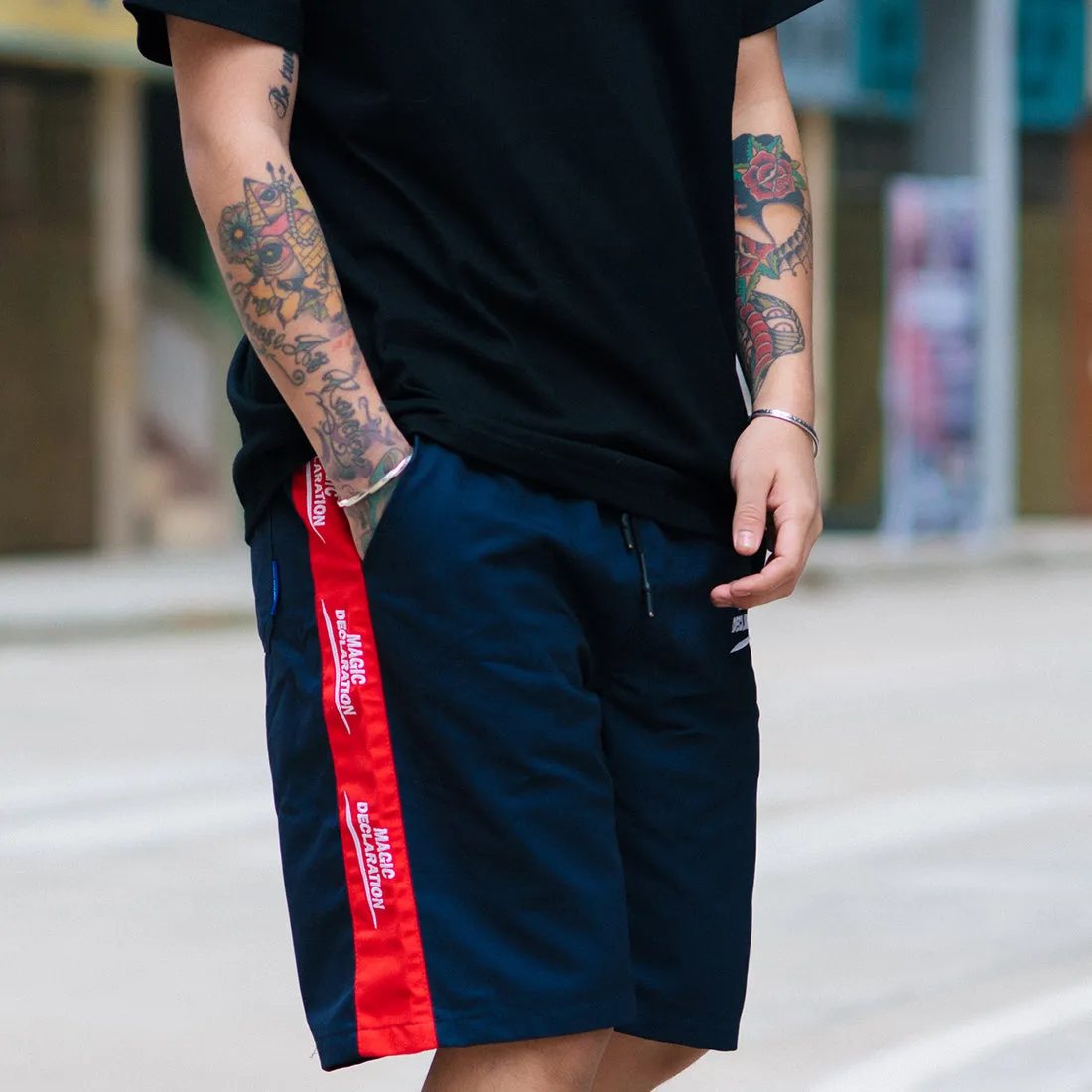 "DECLARATION" SHORT STREETWEAR Bleu Rouge - URB1™