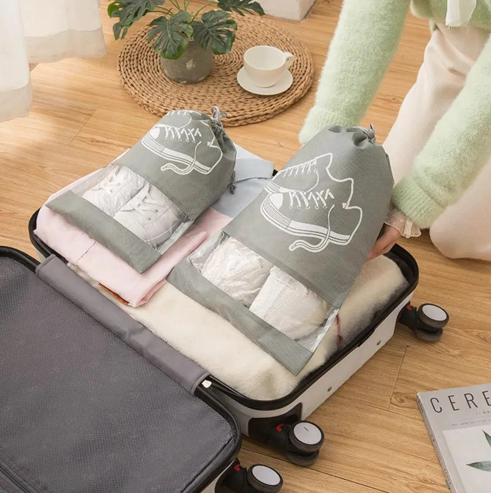 "STORPro" Lot de 5 Pochette Housses Sac de rangement anti-poussière pour chaussures - URB1™