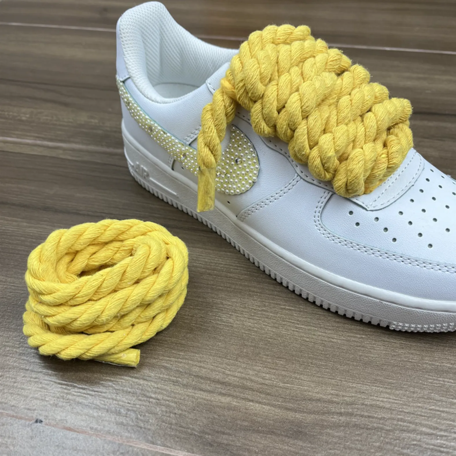 "TWISTED" Gros Lacets Jaune Chaussures Style Grosse Corde Torsadée - URB1™