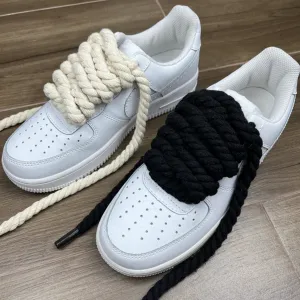 "TWISTED" Gros Lacets Noir Chaussures Style Grosse Corde Torsadée - URB1™