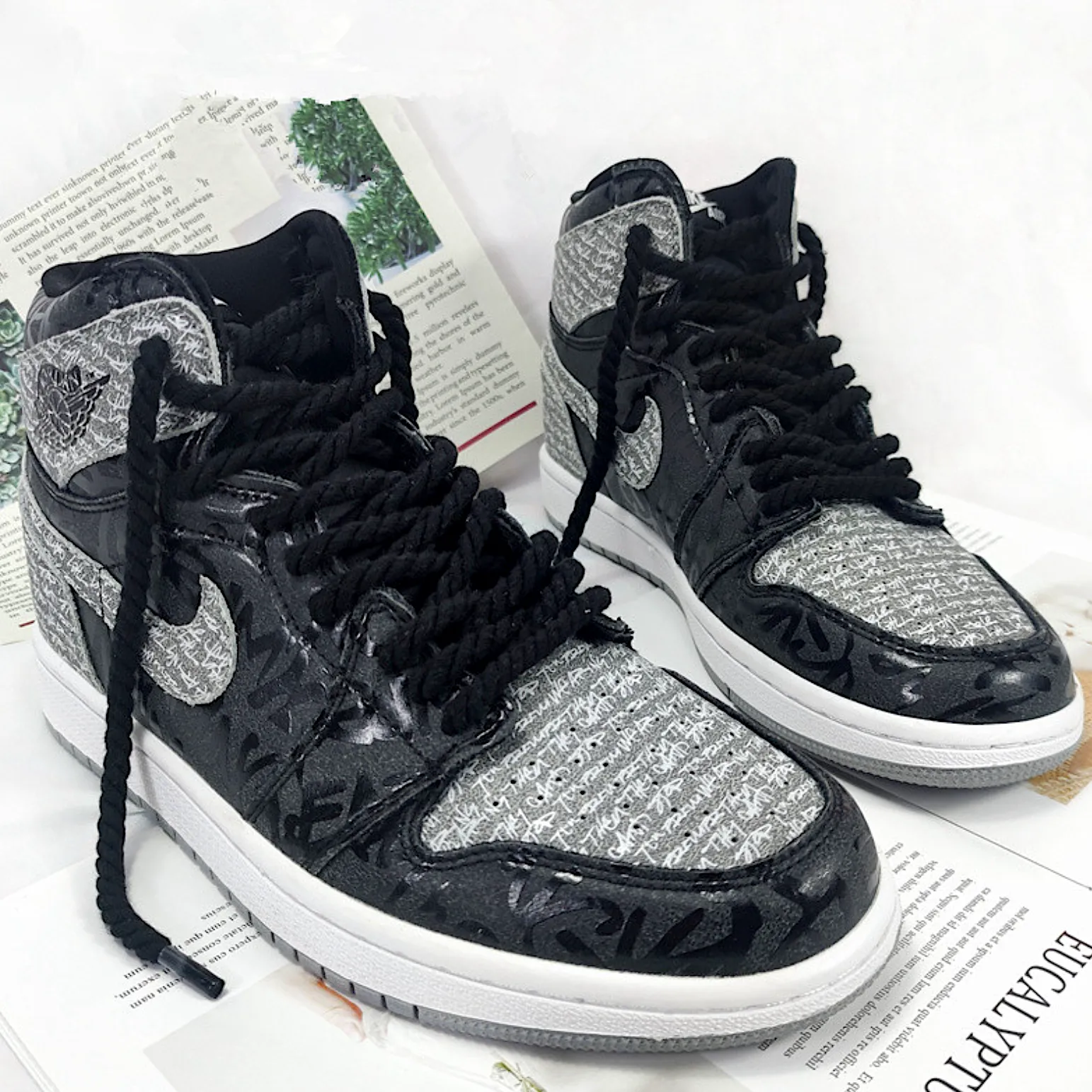 "TWISTED" Lacets Chaussures Style Corde Torsadée Noir - URB1™