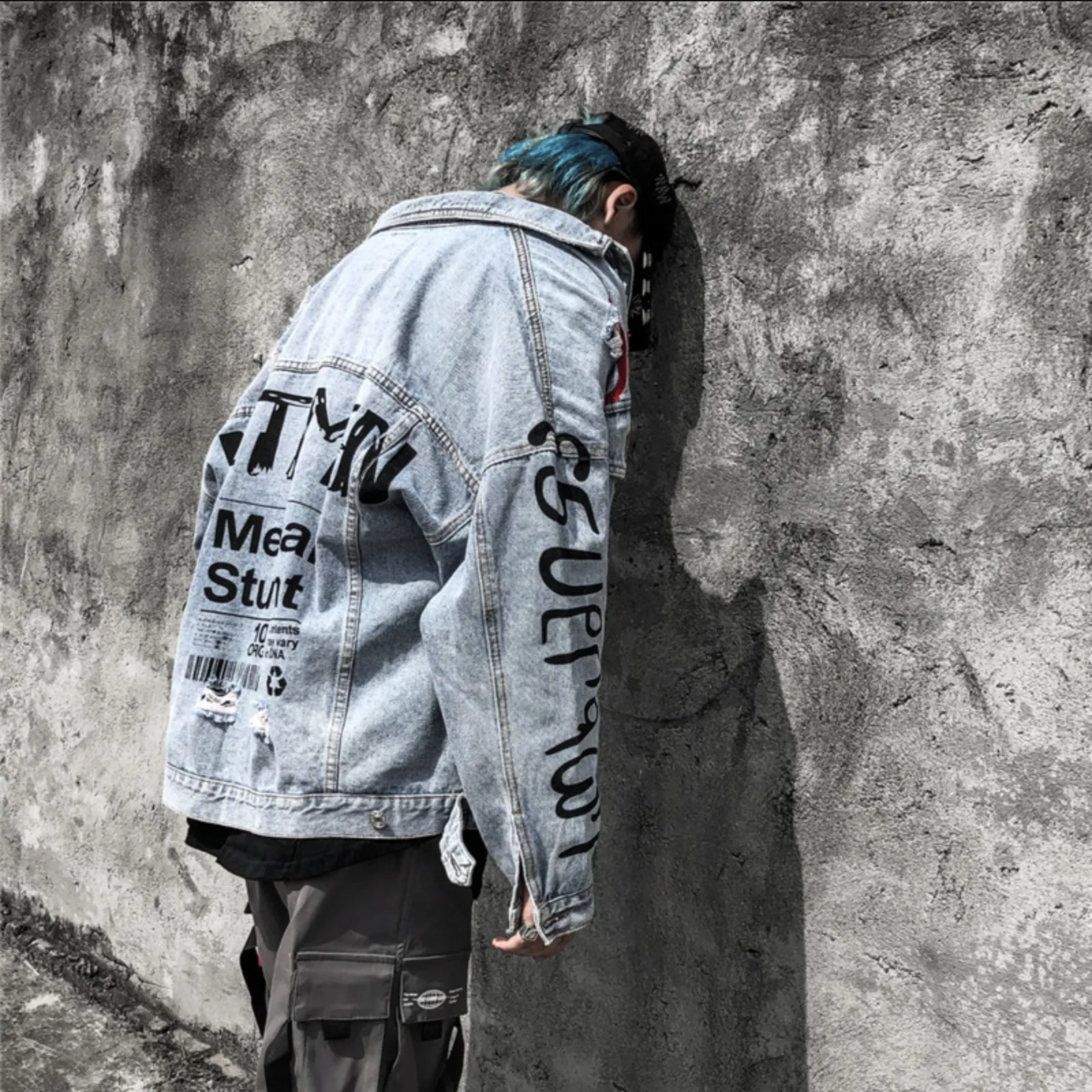 "VETEMEN" Veste en jean denim streetwear - URB1™