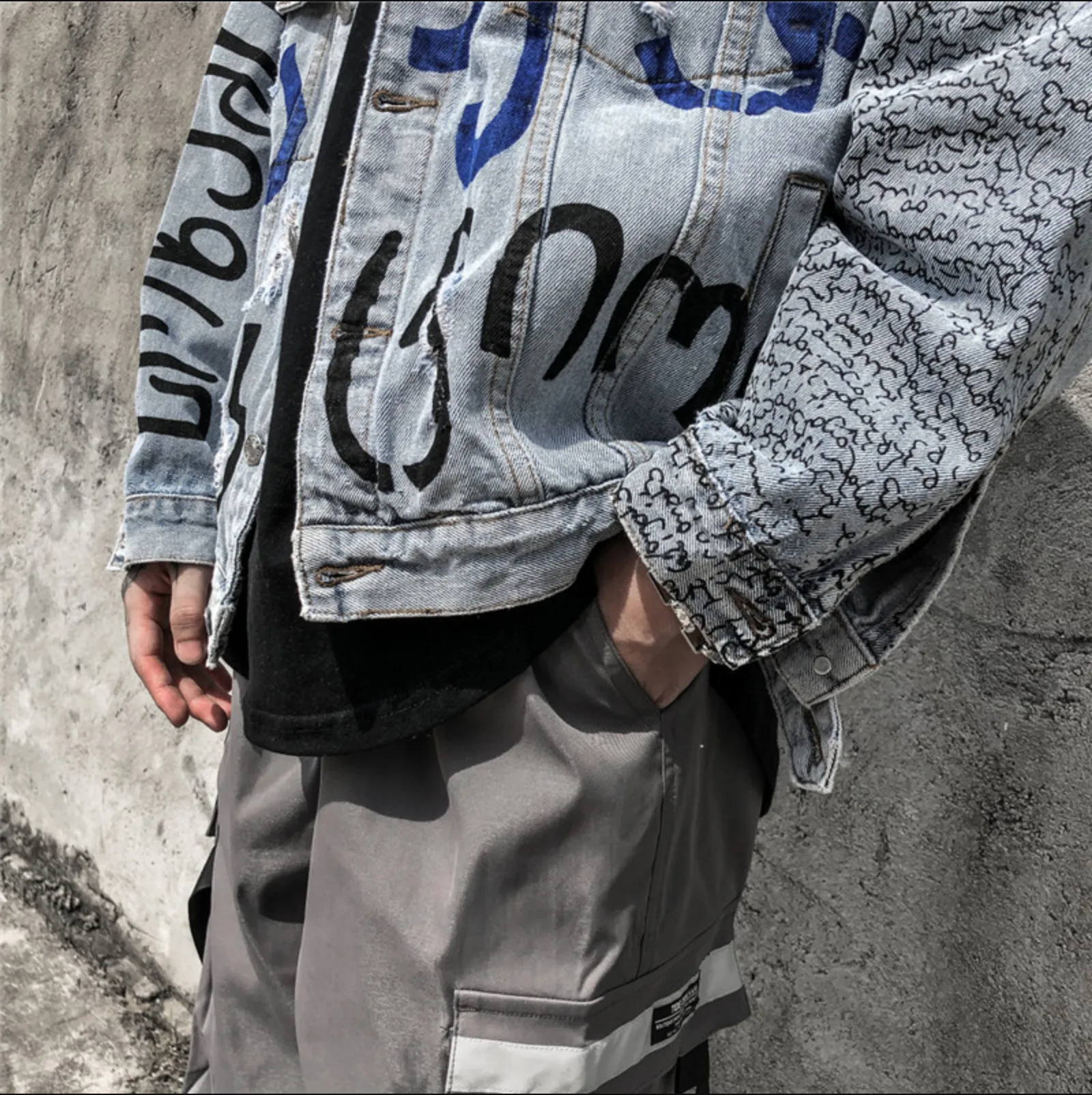 "VETEMEN" Veste en jean denim streetwear - URB1™