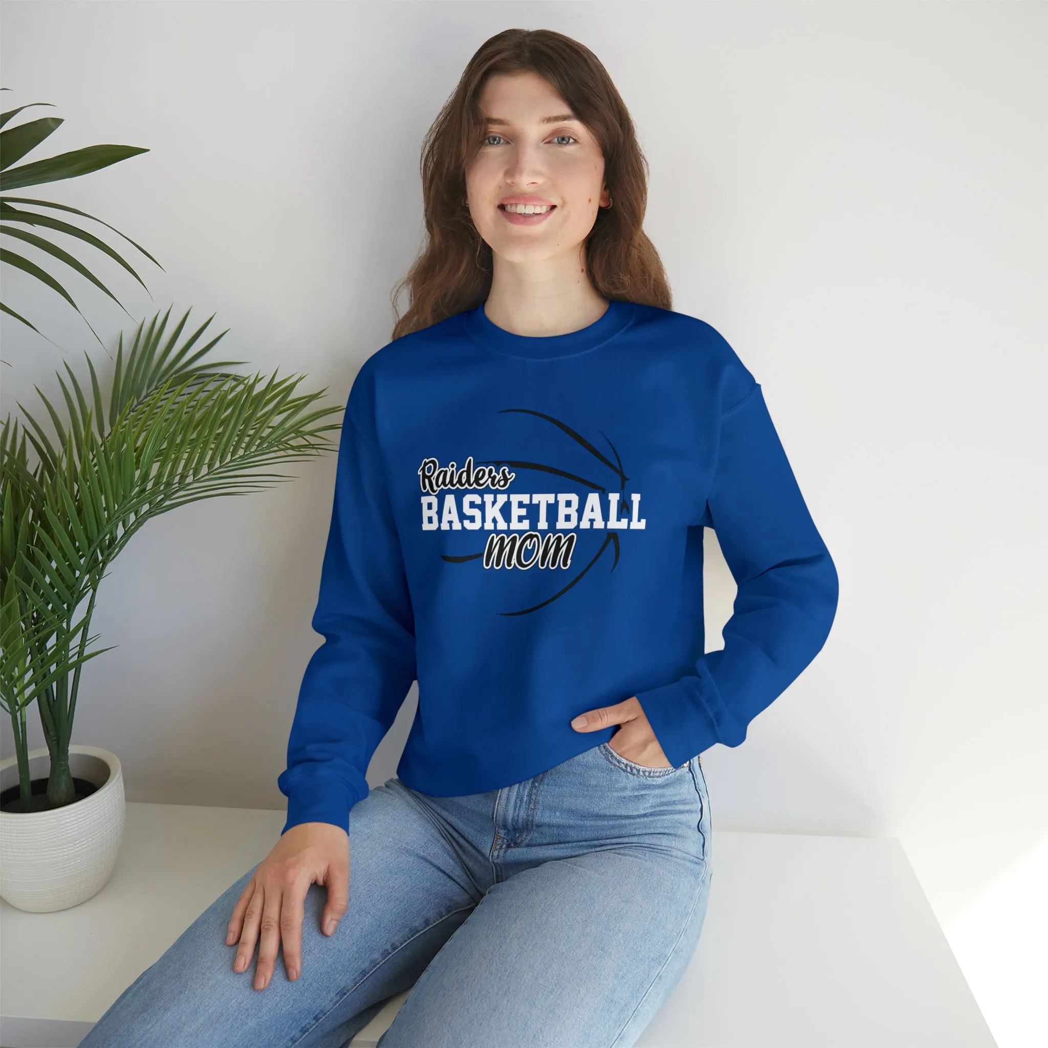 Raiders Basketball Mom Unisex Heavy Blend™ Crewneck Sweatshirt