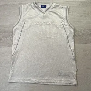 Reebok Basketball White Tank Top Size L (Measures S/M)