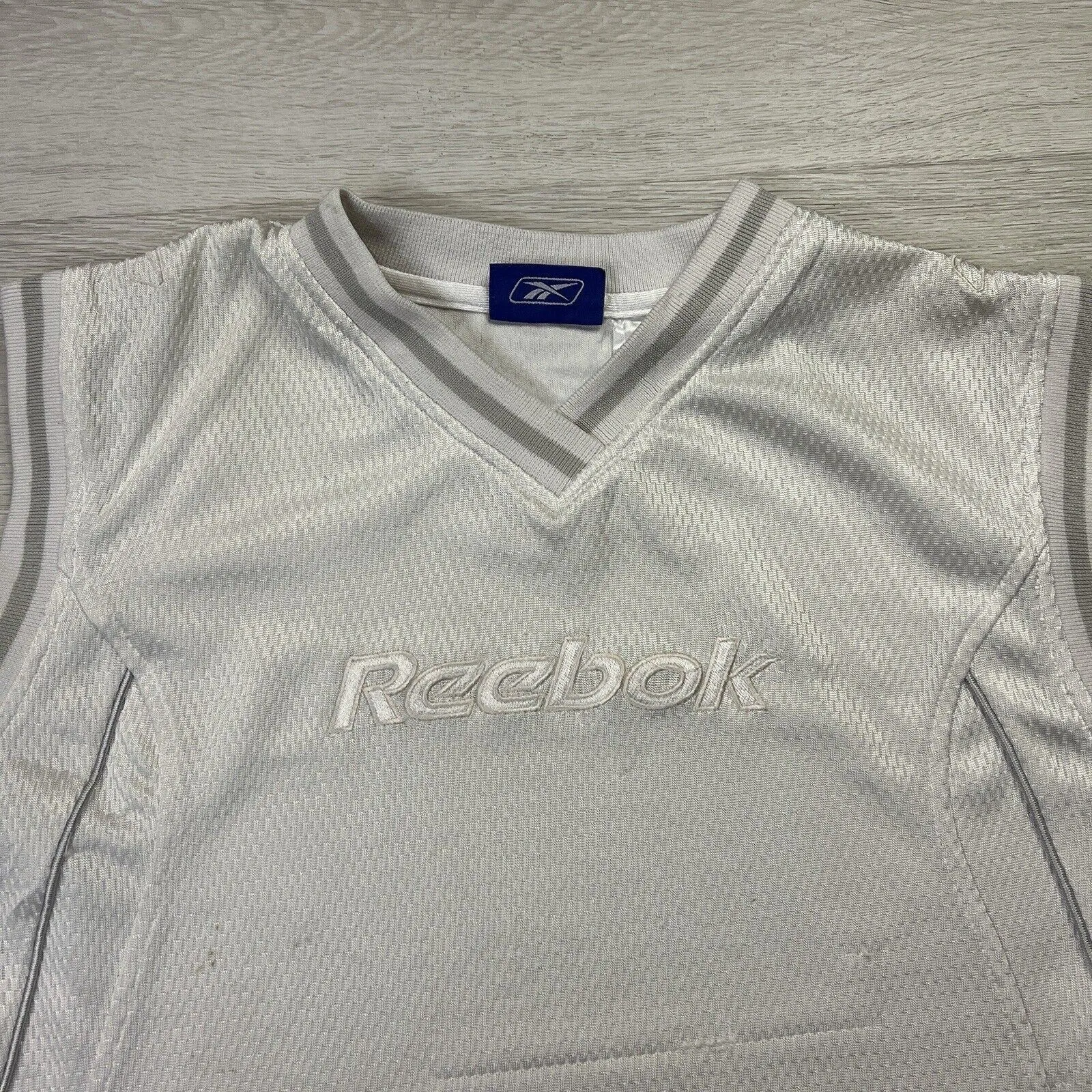 Reebok Basketball White Tank Top Size L (Measures S/M)