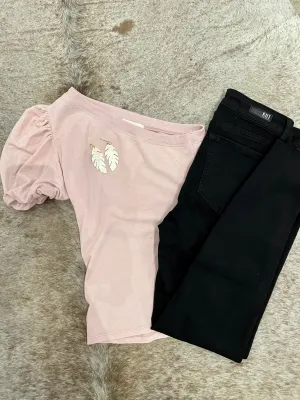 Rose Dusty Pink One Shoulder Top