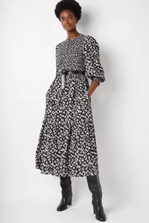 Sabine Leopard Print Dress - Black Multi