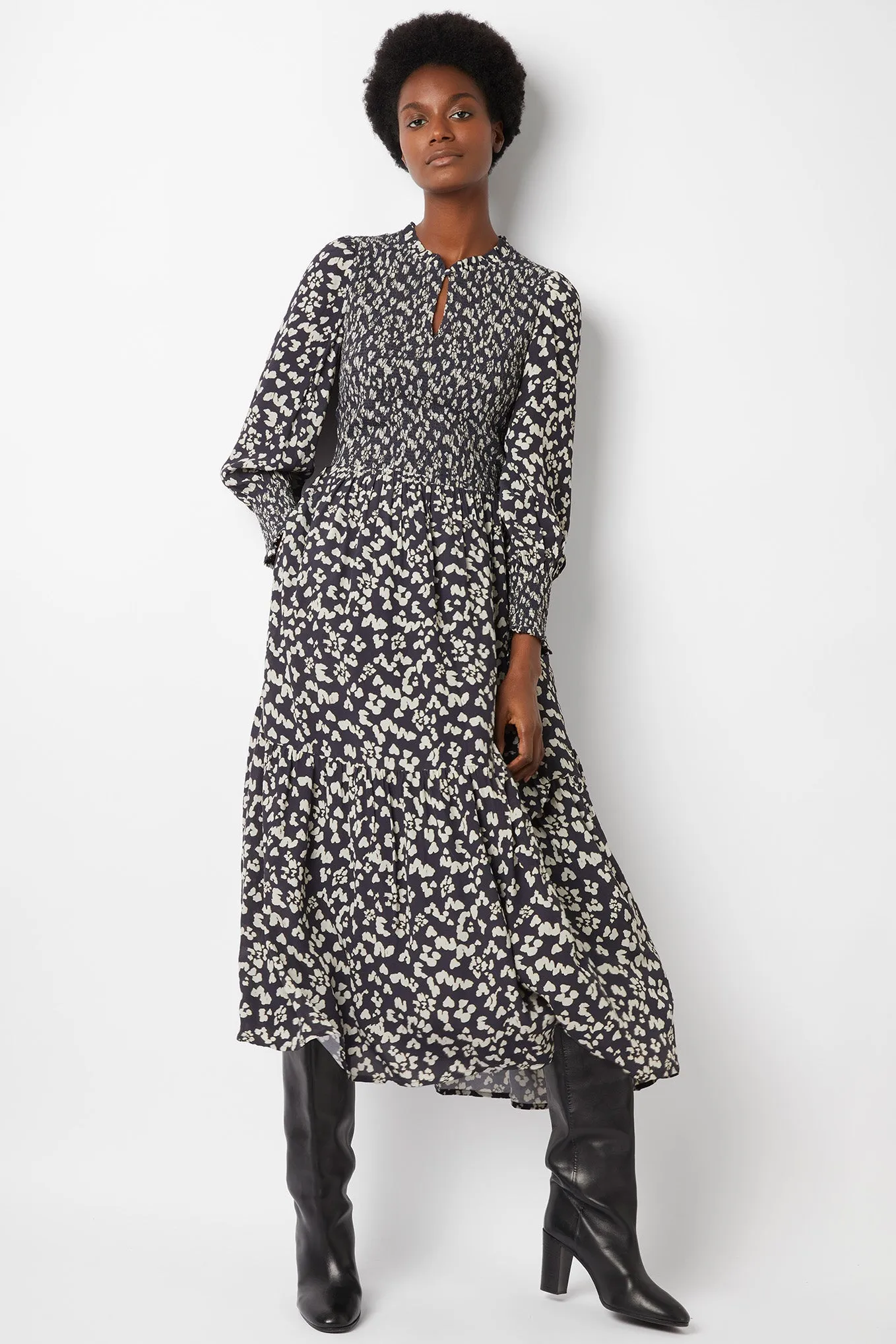 Sabine Leopard Print Dress - Black Multi