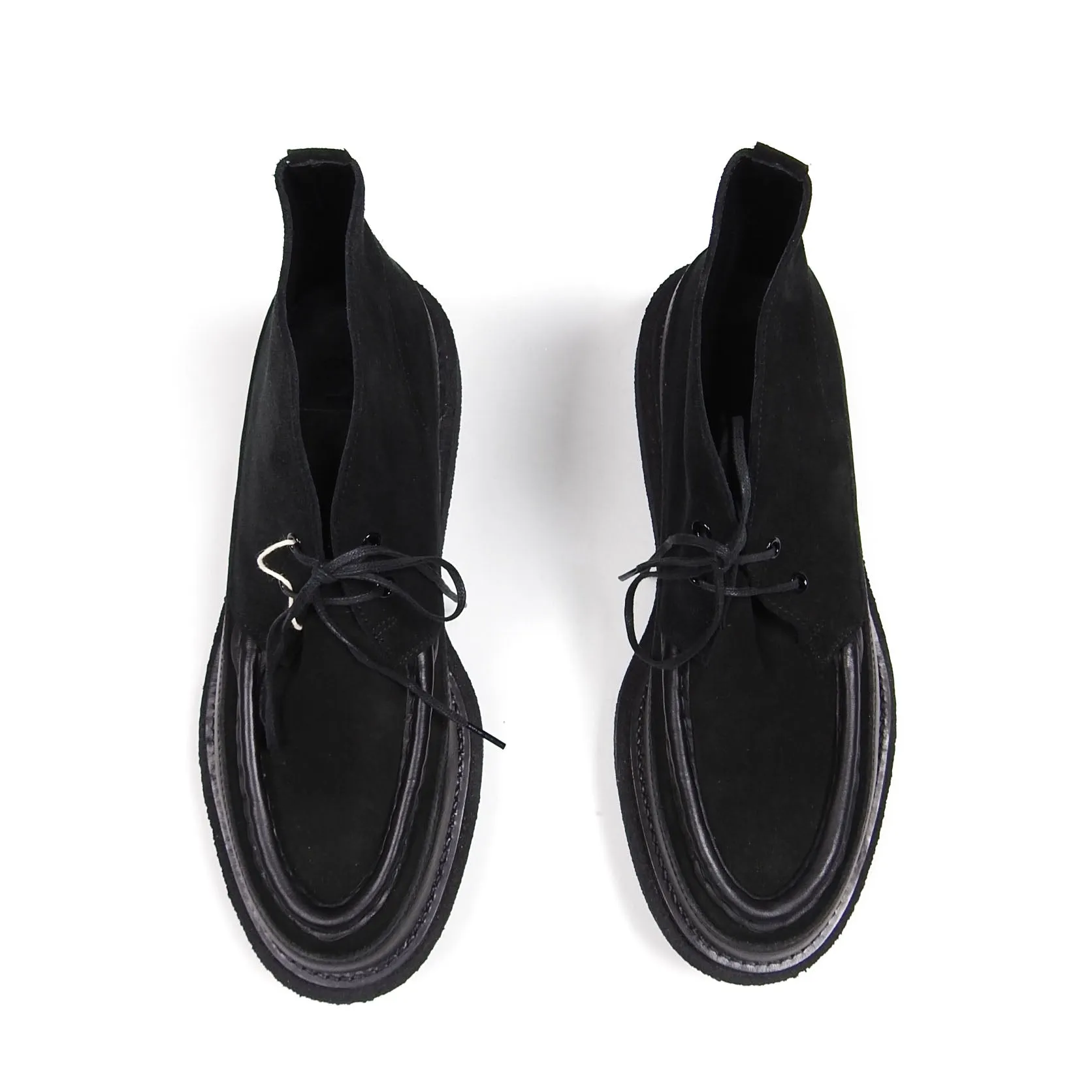 Sacai Black Leather Trimmed Suede Boots Size 43