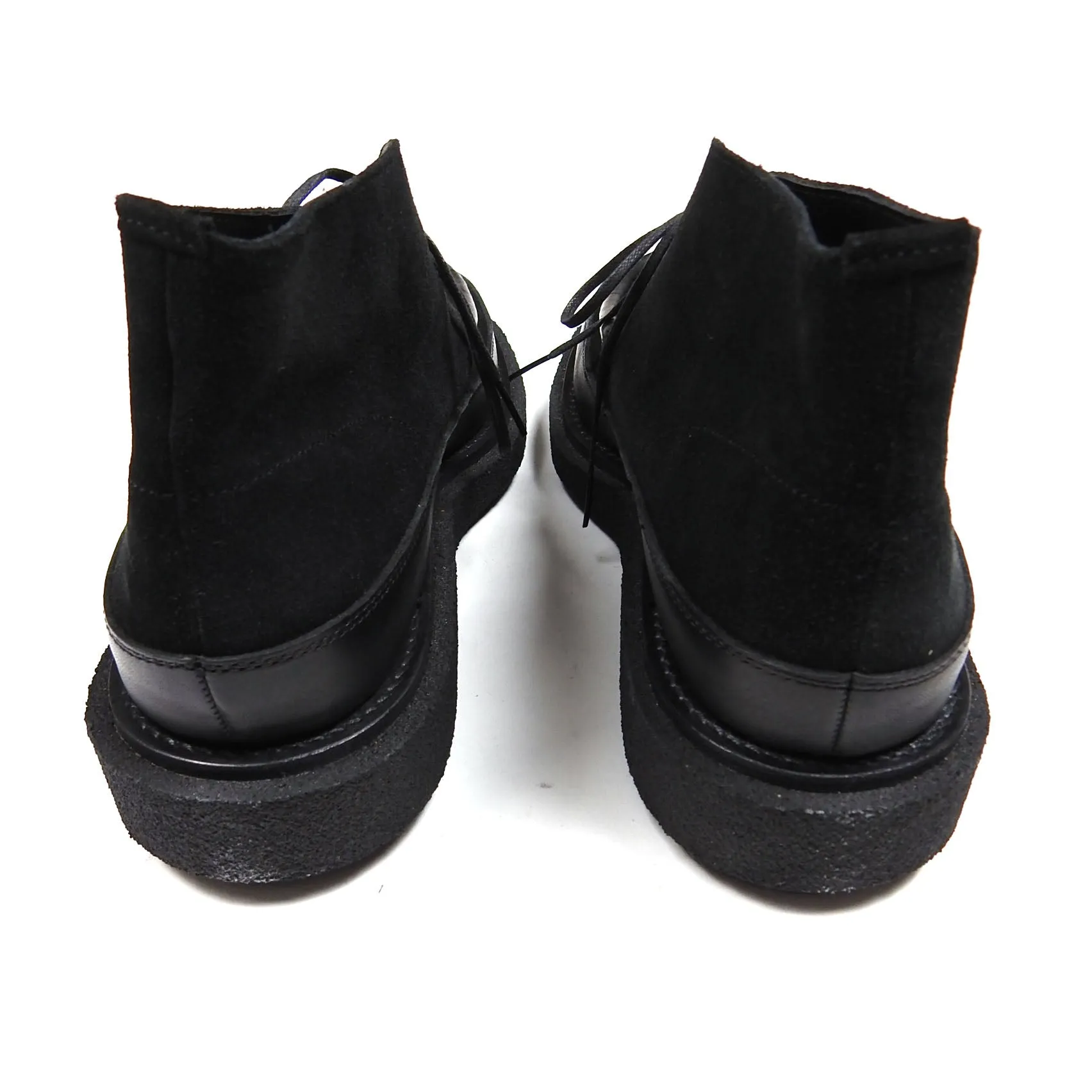 Sacai Black Leather Trimmed Suede Boots Size 43