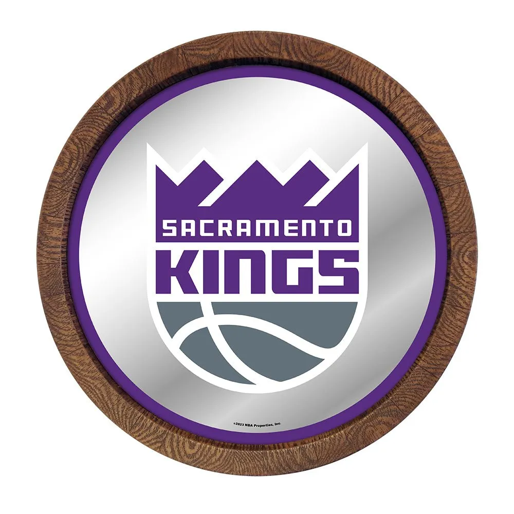 Sacramento Kings: "Faux" Barrel Top Mirrored Wall Sign