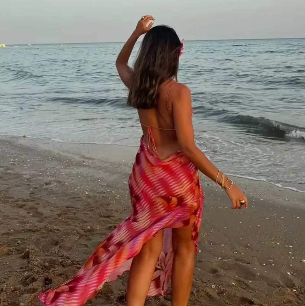 Sarong-Style Maxi Dress | Draped Wrap | Beachy & Elegant
