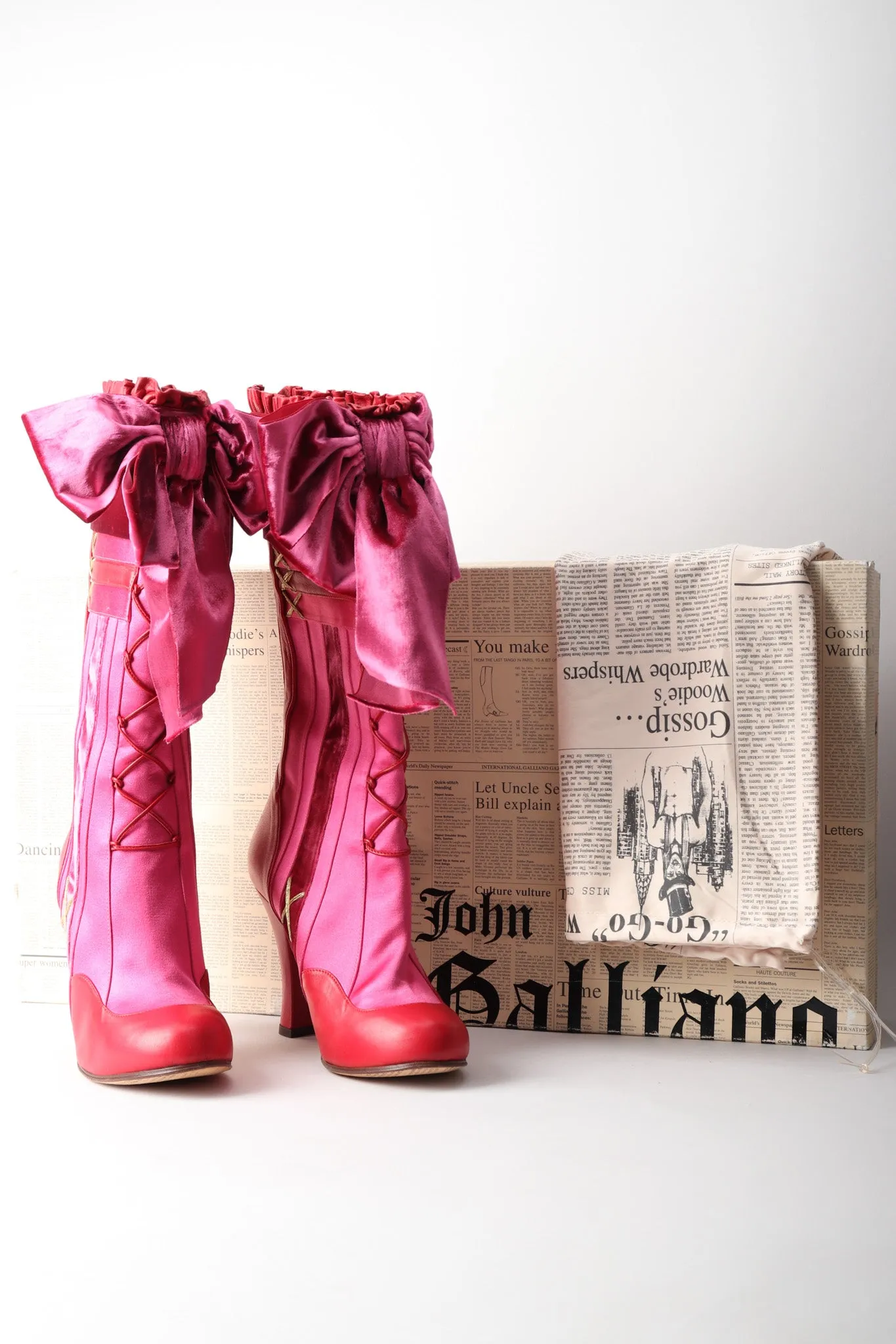 Satin Lolita Bow Boots