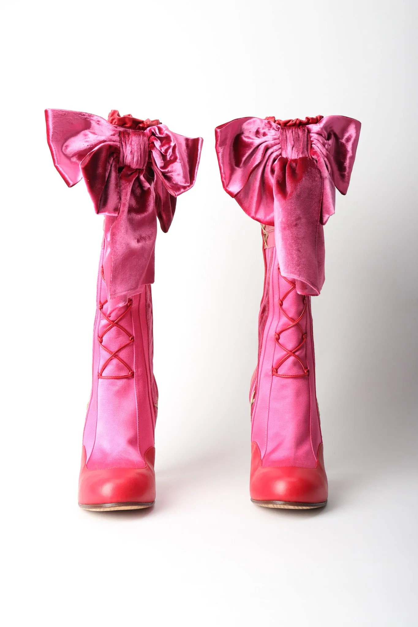 Satin Lolita Bow Boots