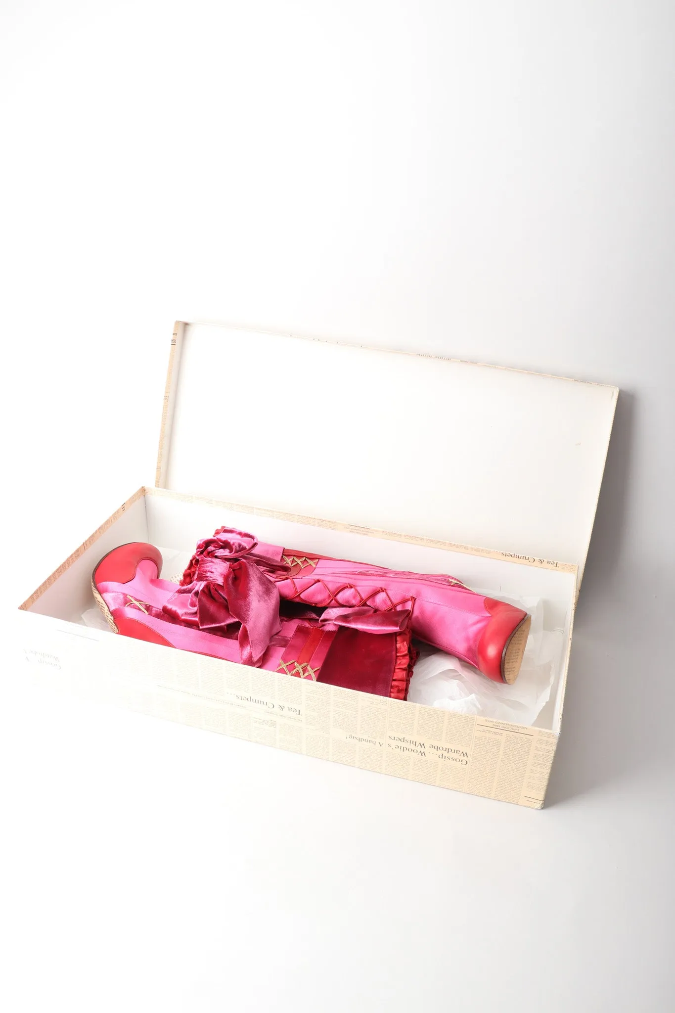 Satin Lolita Bow Boots