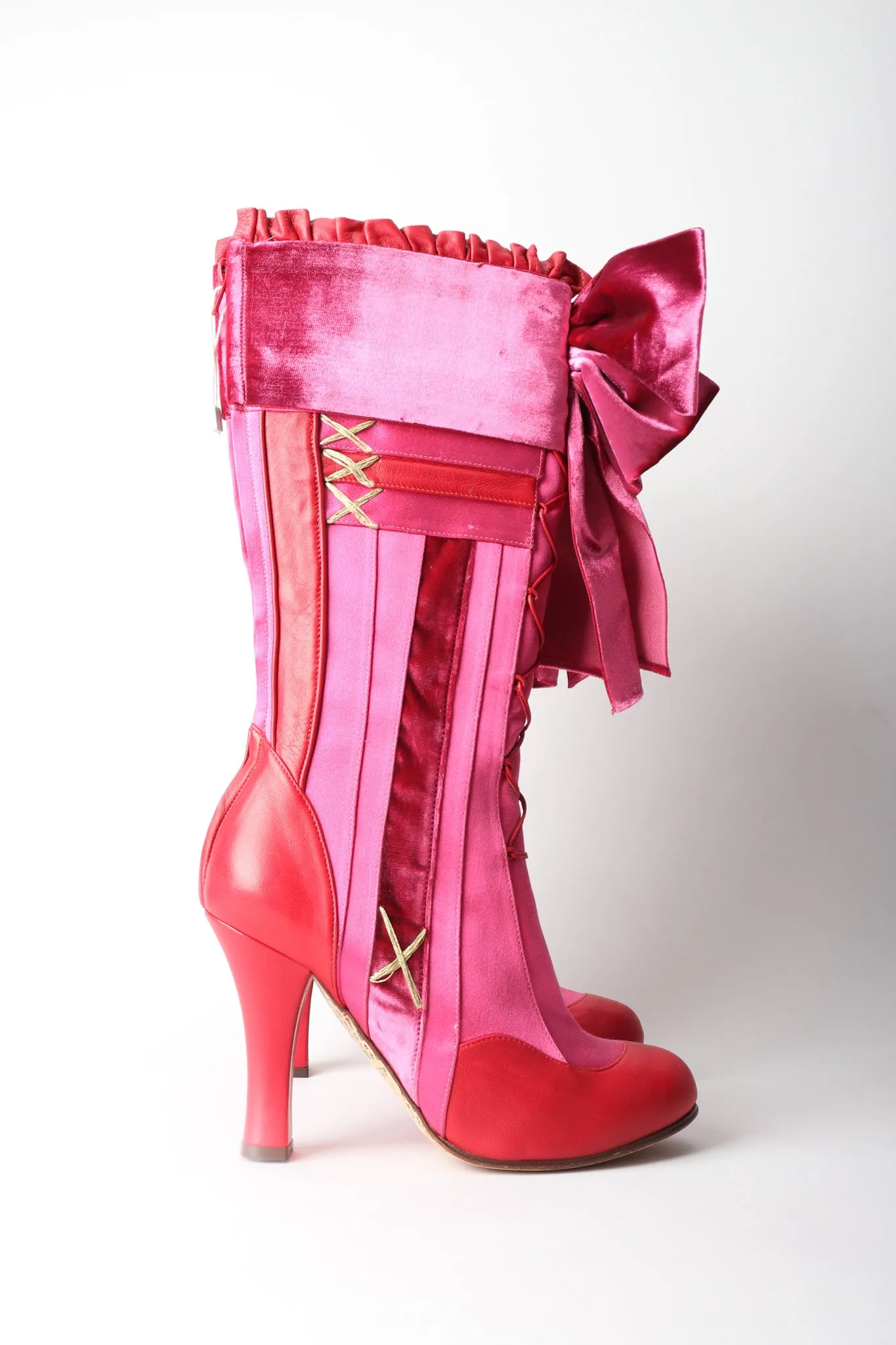 Satin Lolita Bow Boots