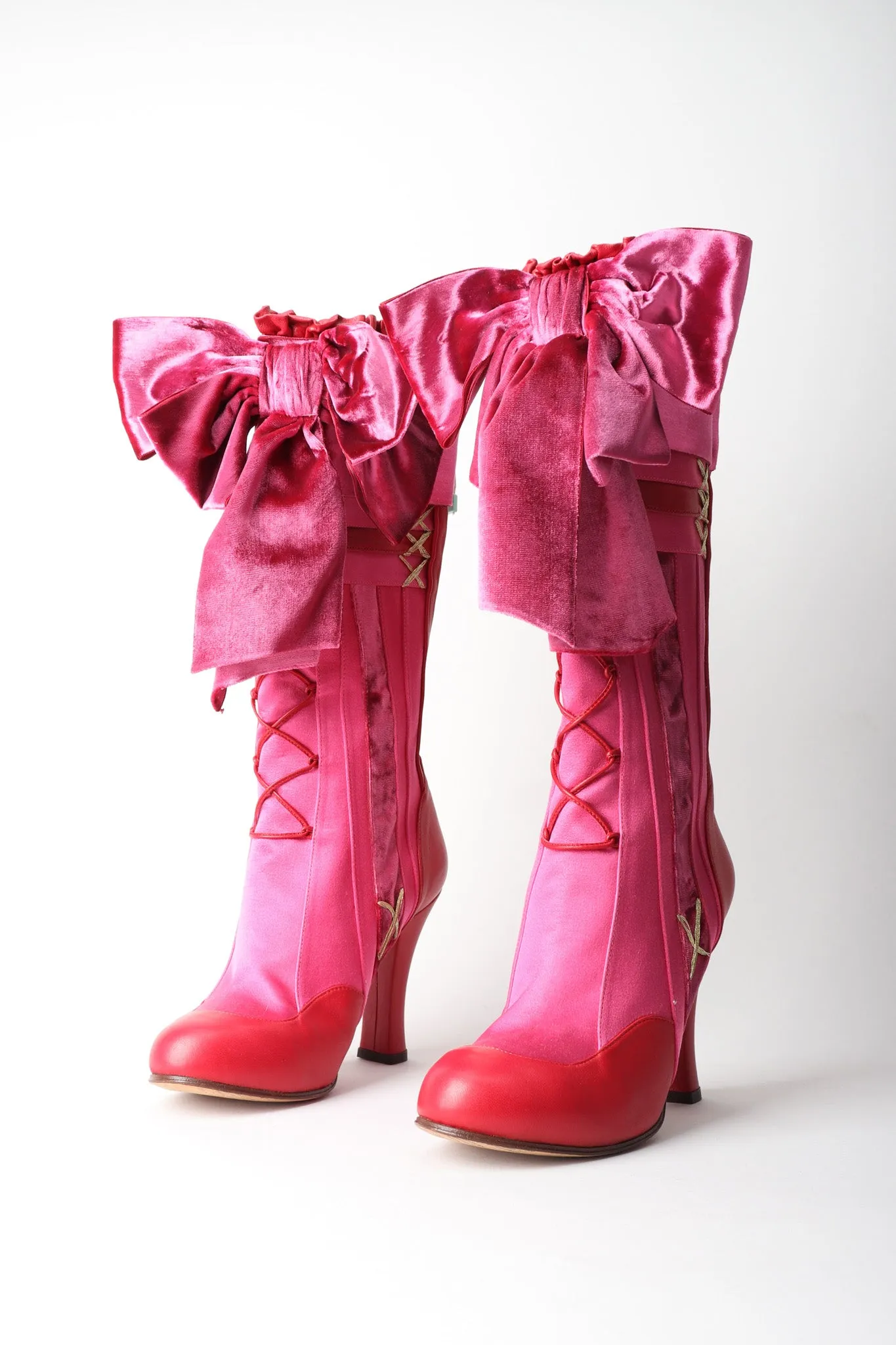 Satin Lolita Bow Boots