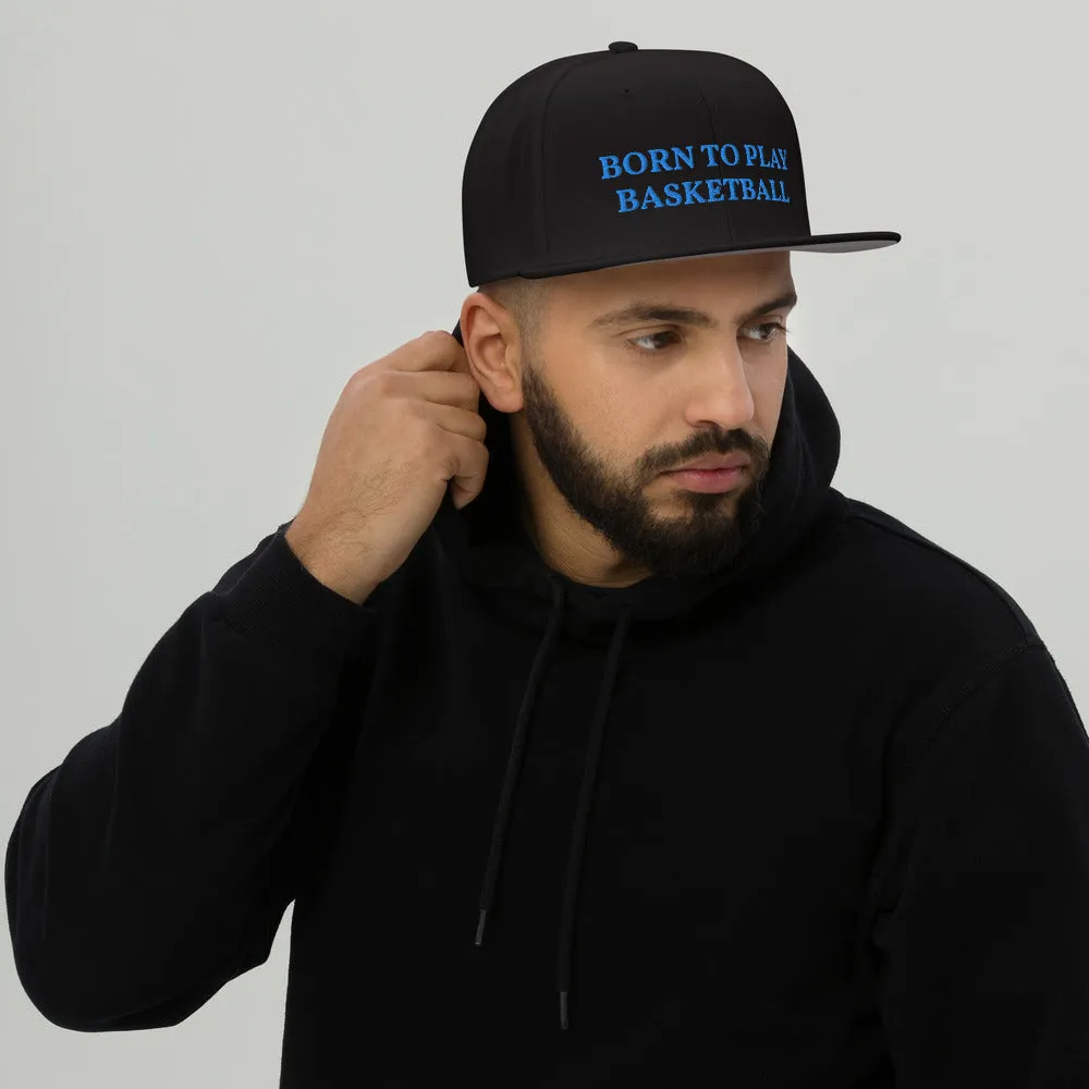 Snapback Hat "1051-0031 Born To Play Basketball (Blue Logo)"