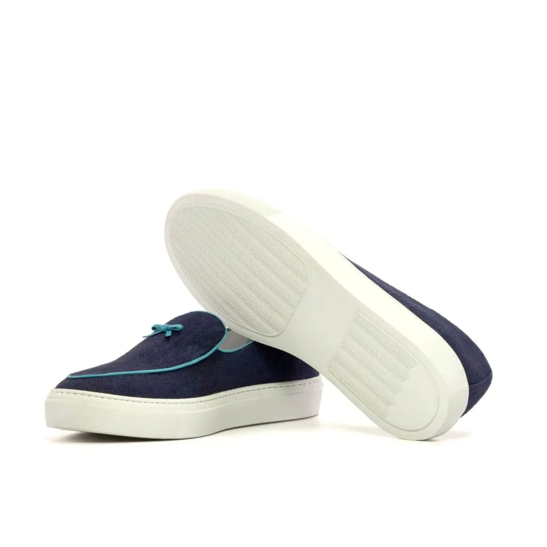 Sneaker Mocassin Belge en daim bleu marine
