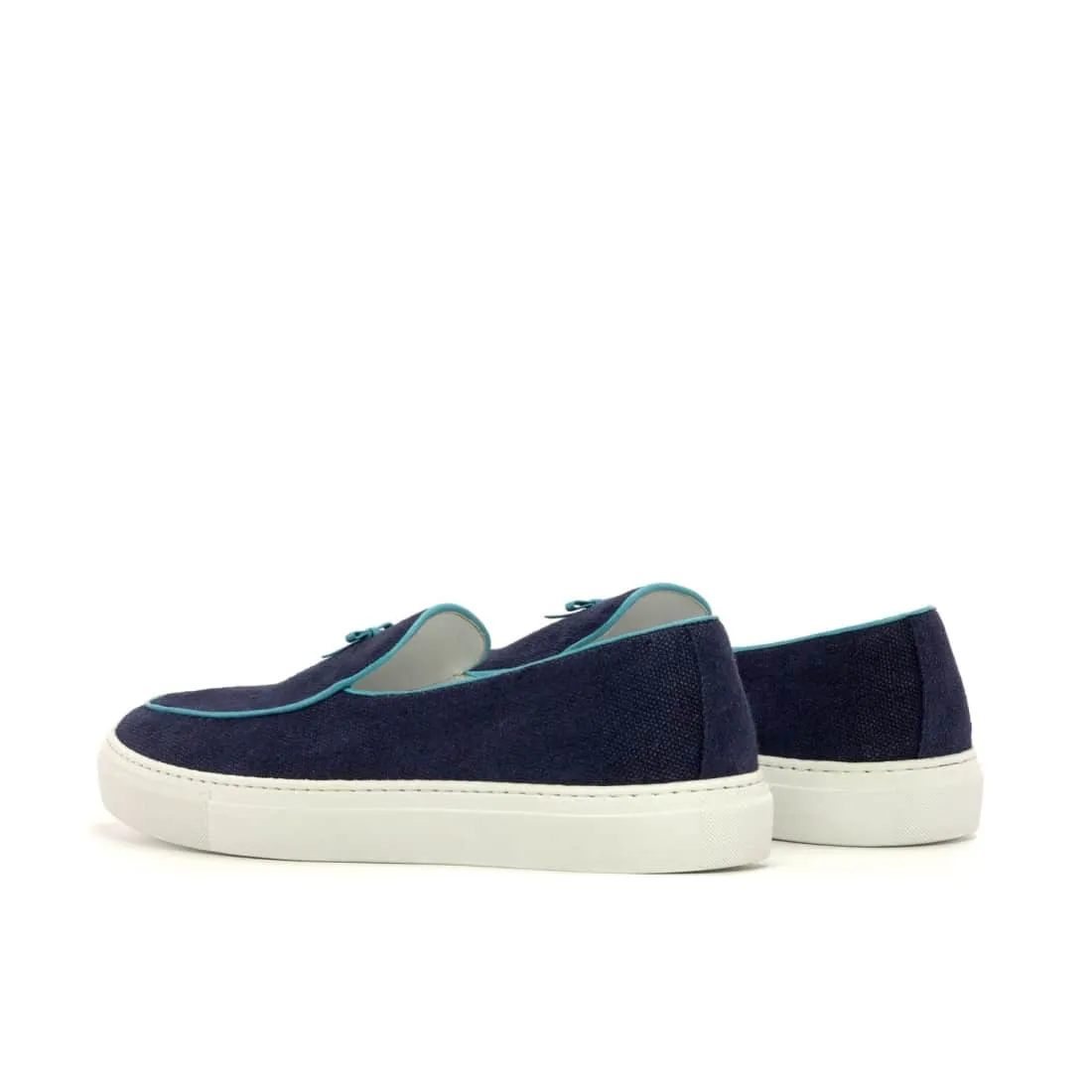 Sneaker Mocassin Belge en daim bleu marine