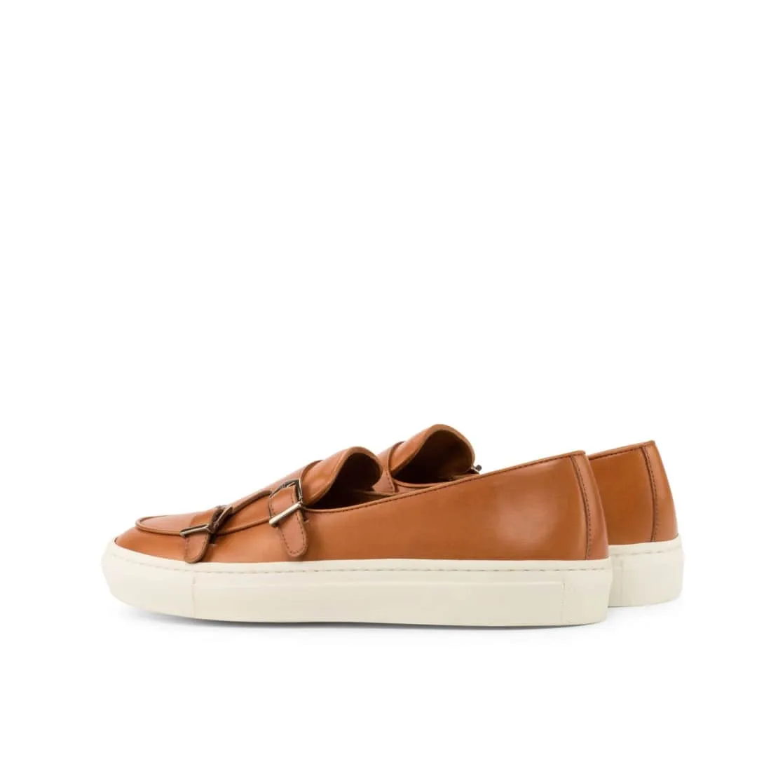 Sneaker Mocassin Double Boucle en cuir marron clair