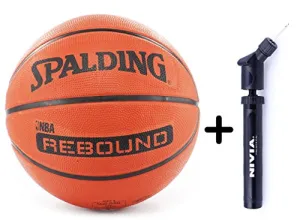 Spalding Basketball Rebound 7 Combo ( Spalding Nba Rebound Brick, Size 7   Niva Ball Air Pump)