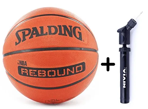 Spalding Basketball Rebound 7 Combo ( Spalding Nba Rebound Brick, Size 7   Niva Ball Air Pump)