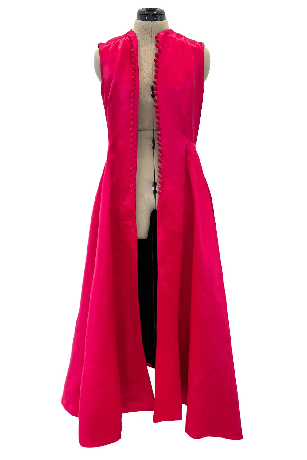 Spectacular Spring 2015 Christian Dior by Raf Simons Runway Brilliant Pink Gillet Vest Dress Coat