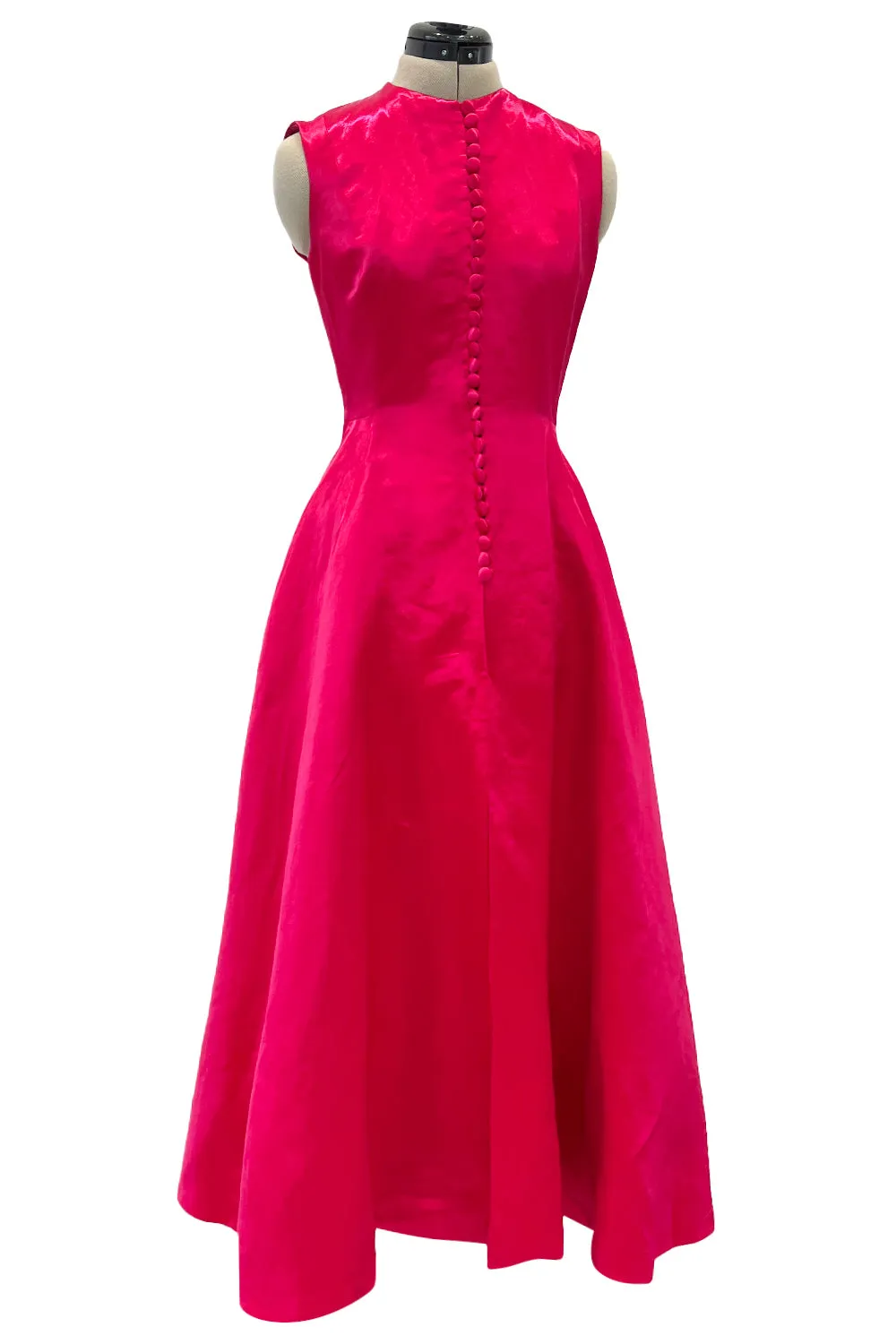 Spectacular Spring 2015 Christian Dior by Raf Simons Runway Brilliant Pink Gillet Vest Dress Coat