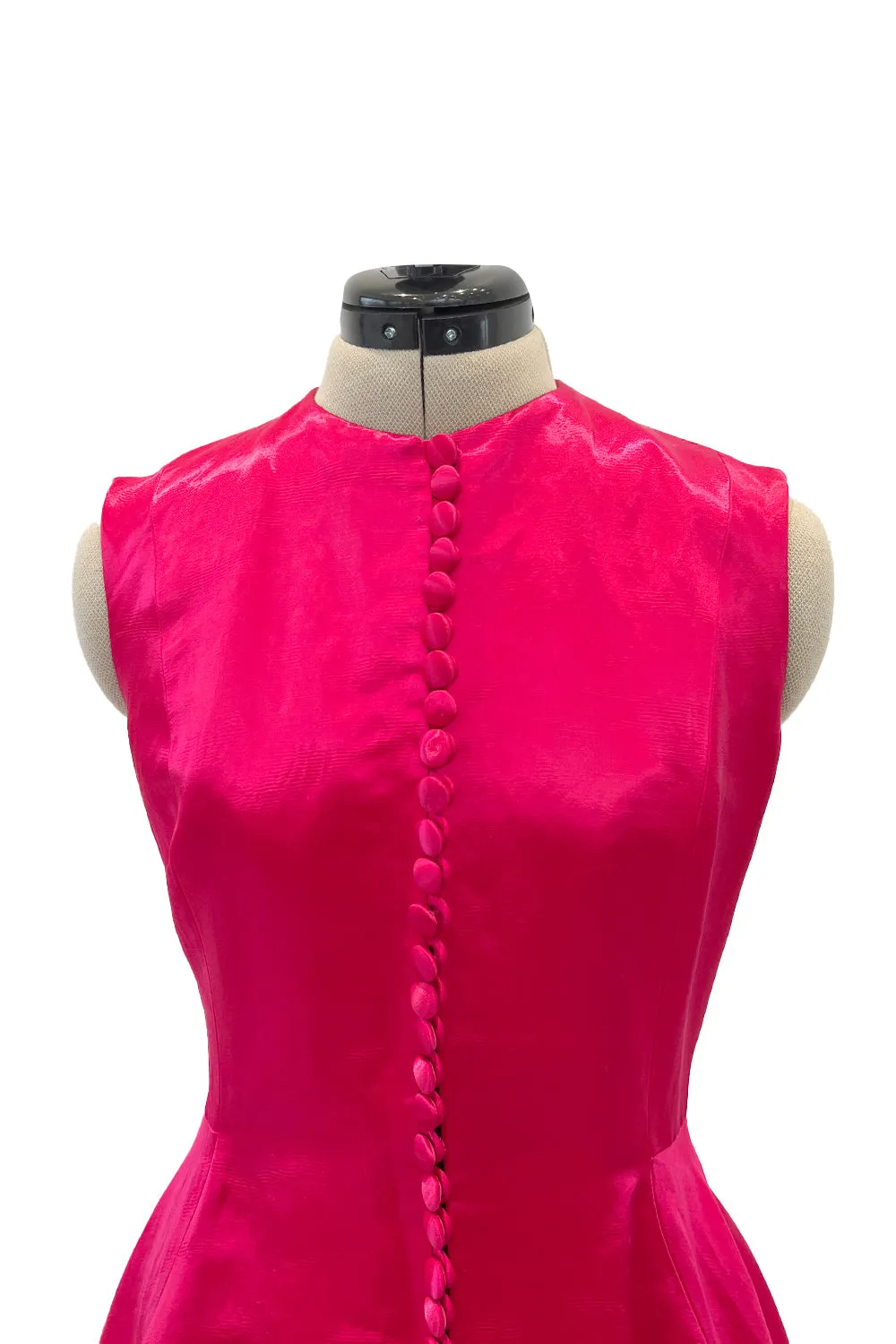 Spectacular Spring 2015 Christian Dior by Raf Simons Runway Brilliant Pink Gillet Vest Dress Coat