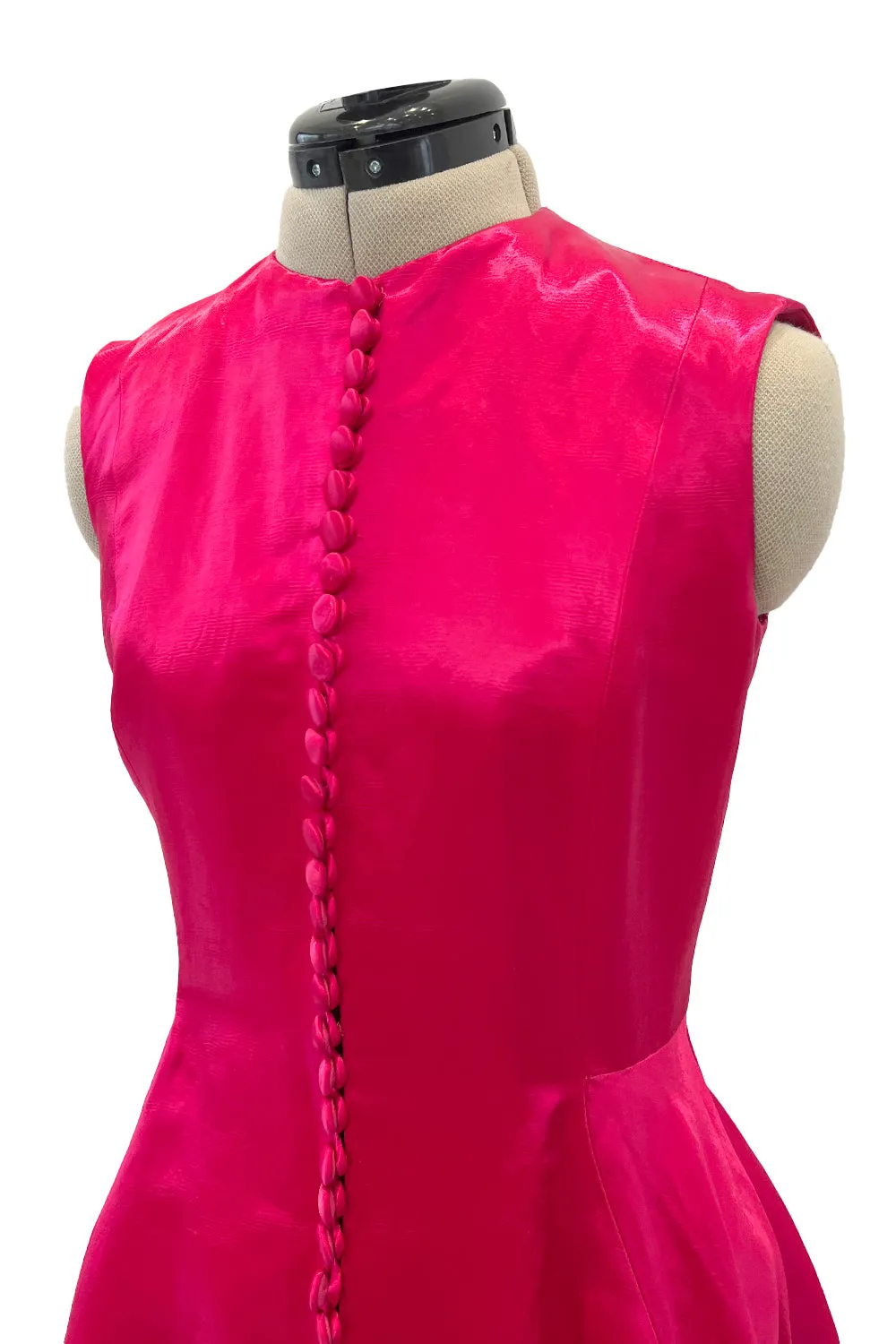 Spectacular Spring 2015 Christian Dior by Raf Simons Runway Brilliant Pink Gillet Vest Dress Coat