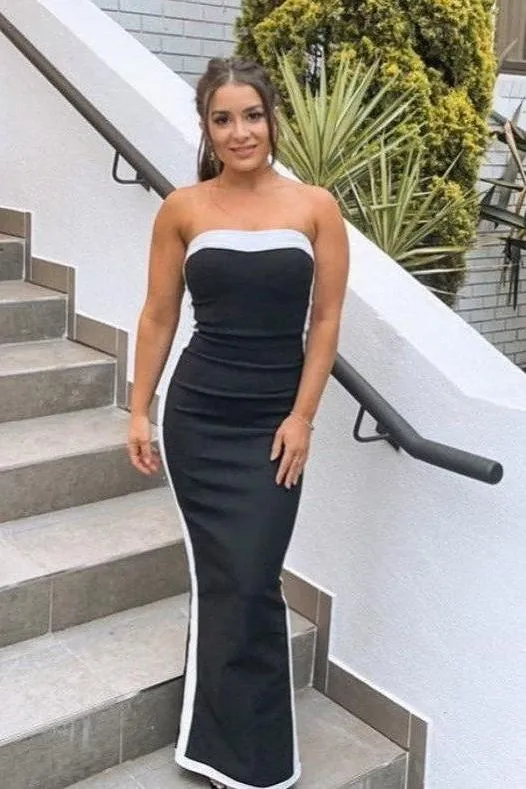 Splicing Tube Top Long Dress