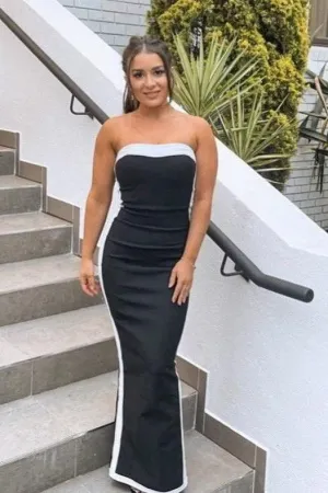 Splicing Tube Top Long Dress