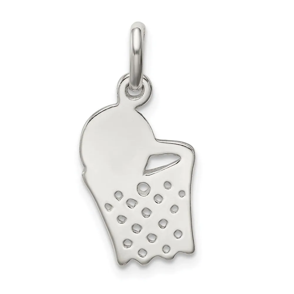 Sterling Silver Basketball in Hoop Charm