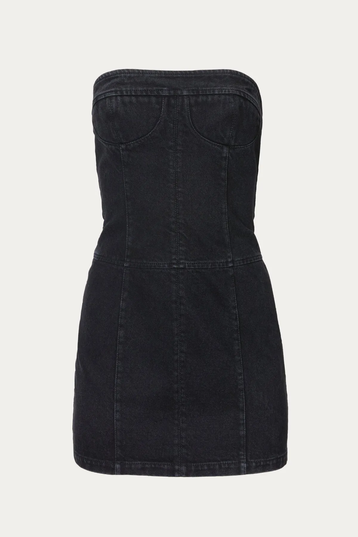 STRAPLESS MINI DENIM DRESS