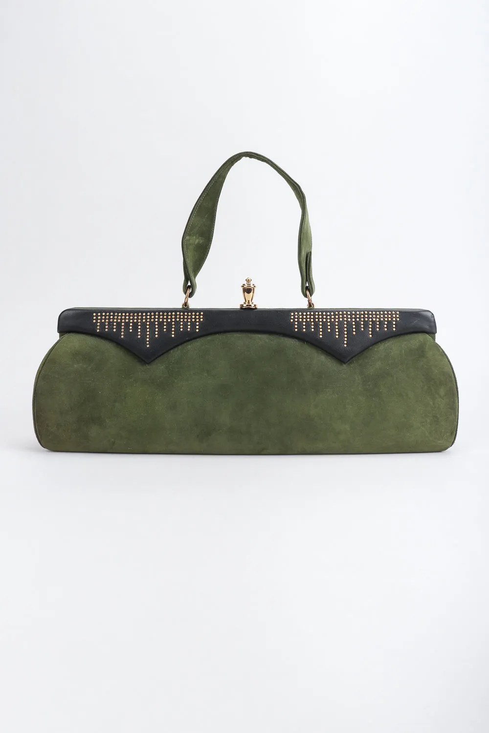 Studded Suede Baguette