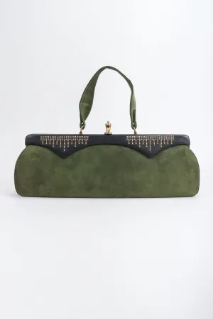 Studded Suede Baguette